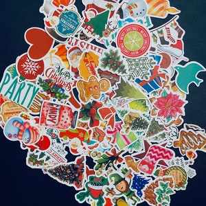 50 pcs Christmas Sticker Pack Scrapbook Christmas Stickers Santa Claus Planner Kids Craft Holiday Presents Card Stickers image 1