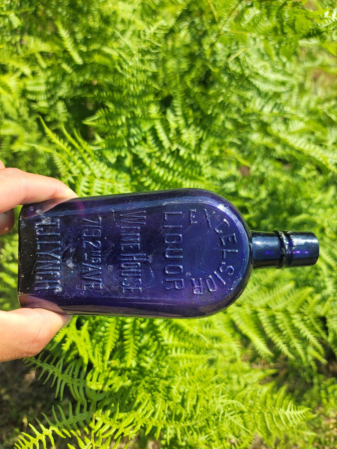 1890s Purple Excelsior Liquor Winehouse Flask Old Deep Etsy