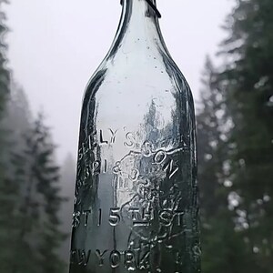 Scarce 1880s Blob Top New York Picture Soda! Antique Quart Bartender GB