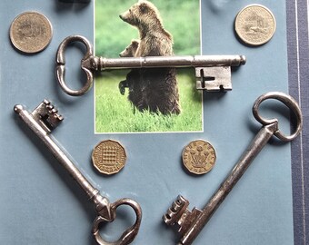 1700s Uniquely Shaped Large Antique French Gate Key! 1 Big Old Burgundy France Castle Key!