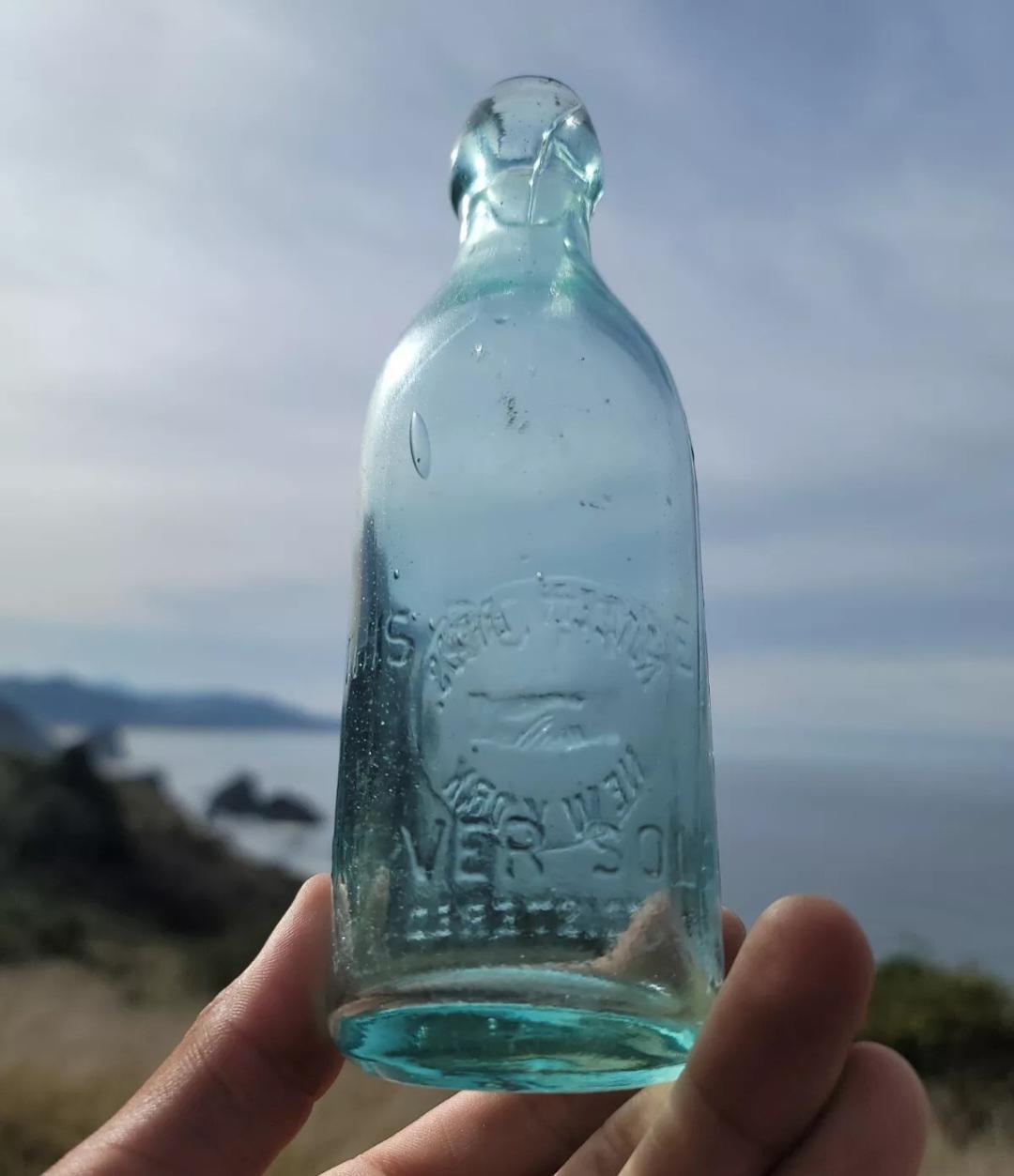 絵画 bottle 1890's Pictorial Hands Soda! Antique Kotzen Bros New York