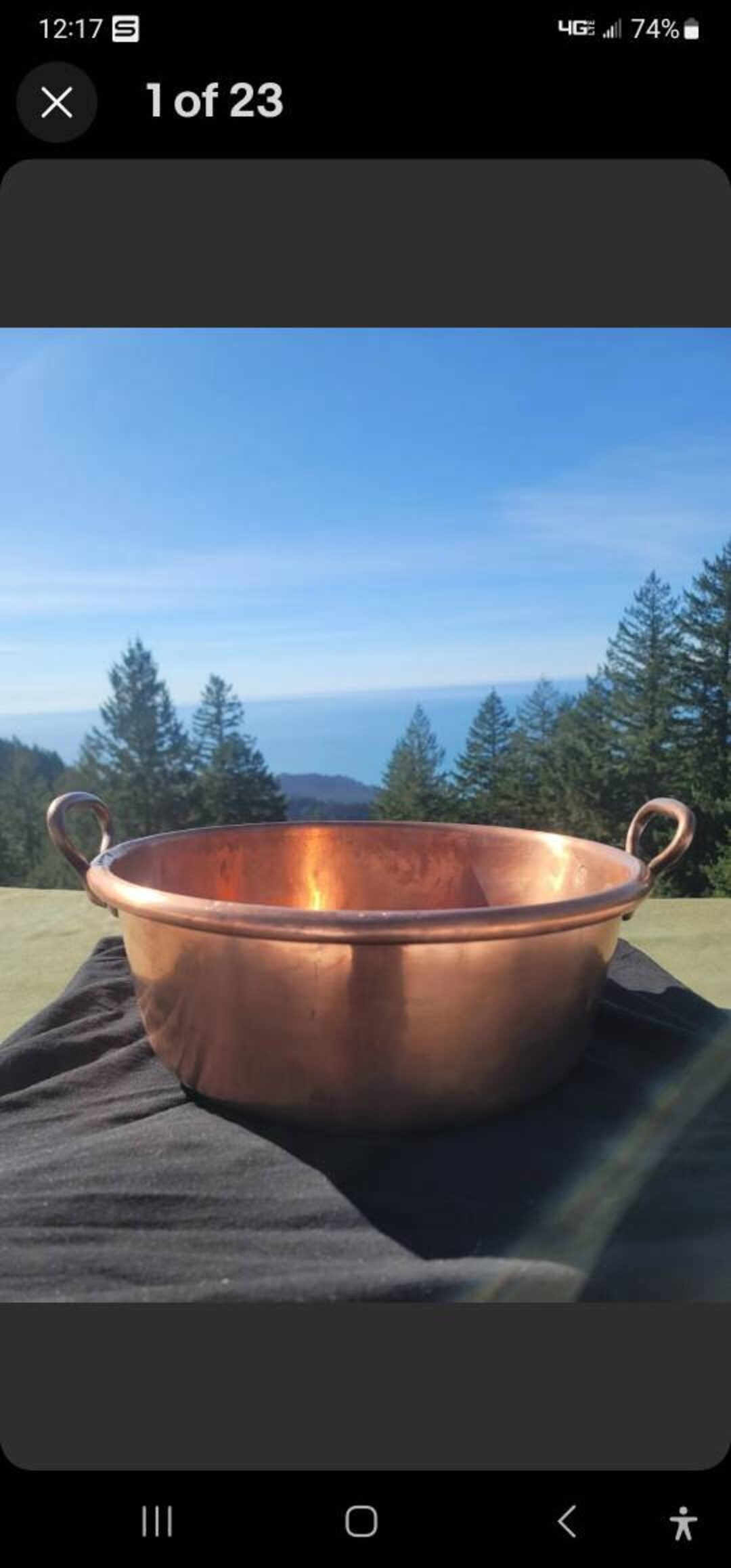 Remarkable Old French Copper Jelly Pan Cookwareantique Kitchen Jam Pot 9 Pounds Weight. Big