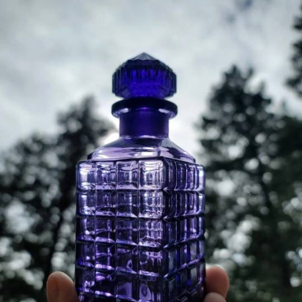 1890's  INCREDIBLE Dark AMETHYST Whiskey Decanter Bottle! Antique Purple Liquor Bottle!