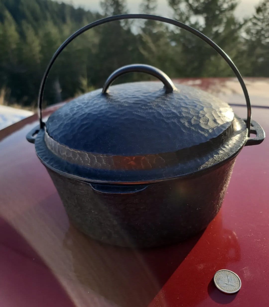 1800's Soup Pot W/ HAMMERED Antique Iron Lid. US