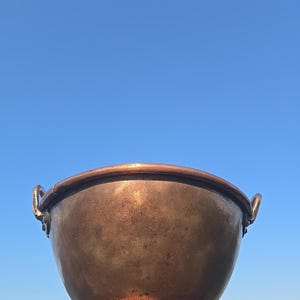 Fantastic 1800s English Copper Chocolate Mixing Bowl. Antique Kitchen Copper Cookware!  5pounds plus weight!