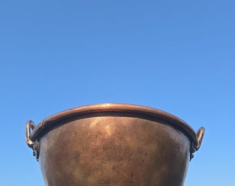Fantastic 1800s English Copper Chocolate Mixing Bowl. Antique Kitchen Copper Cookware!  5pounds plus weight!