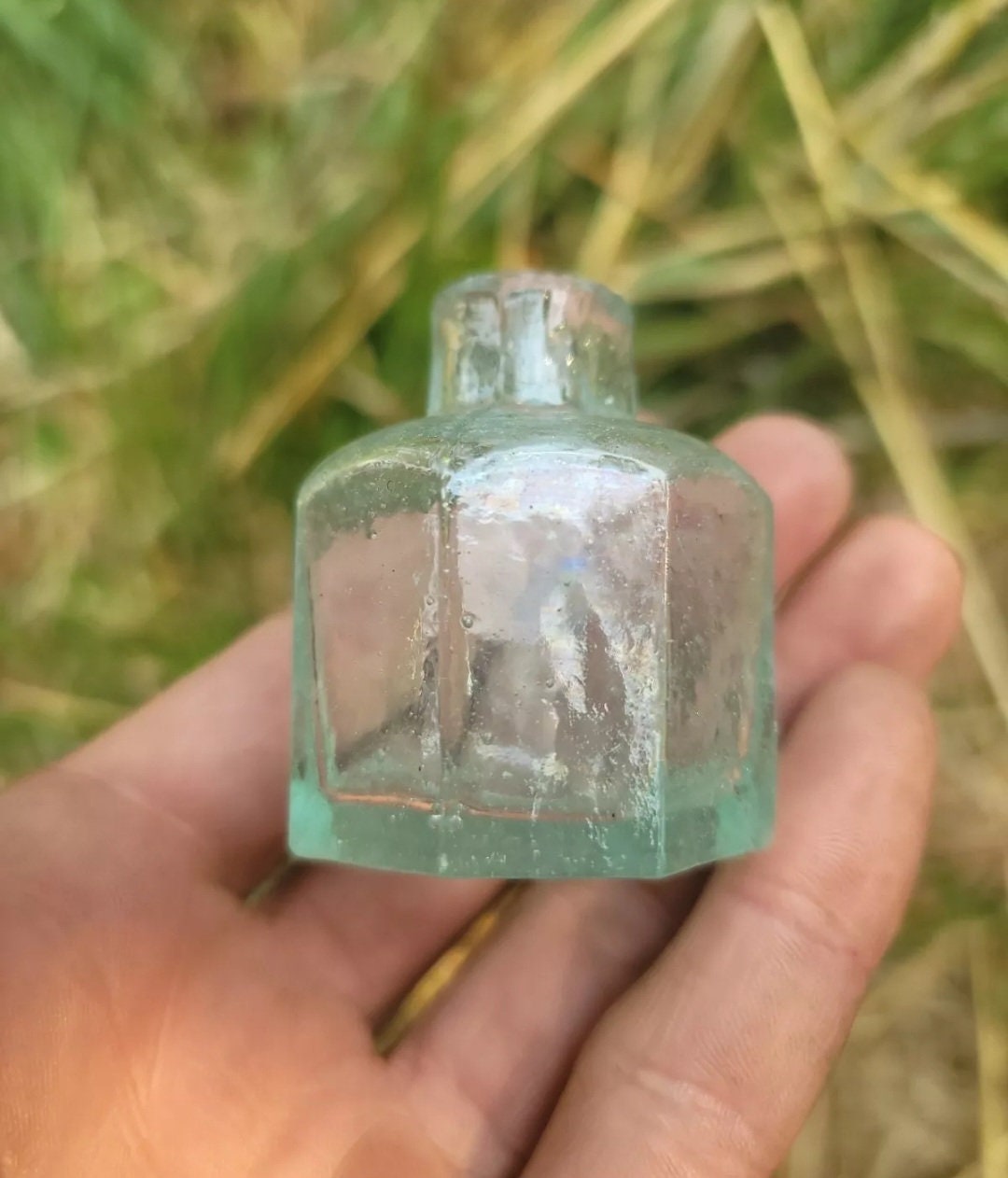 Antique 8 Sided Bottle - Etsy