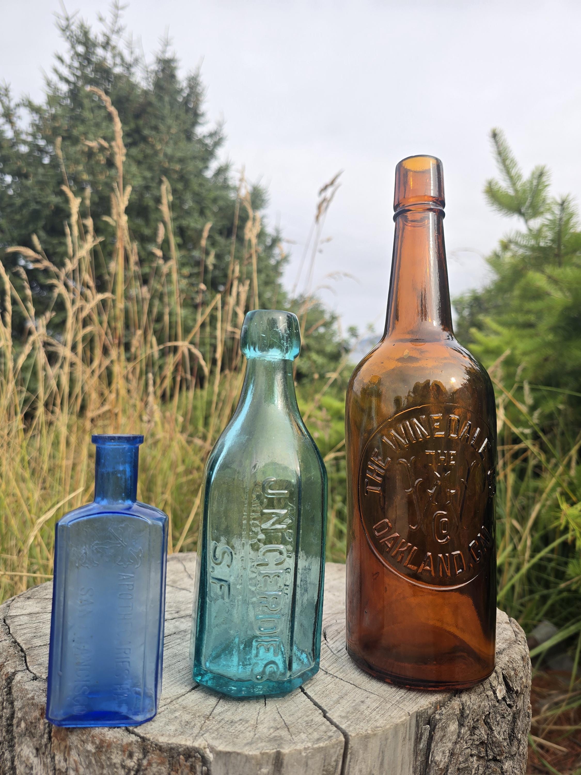 Antique Light Blue Bottle - Etsy