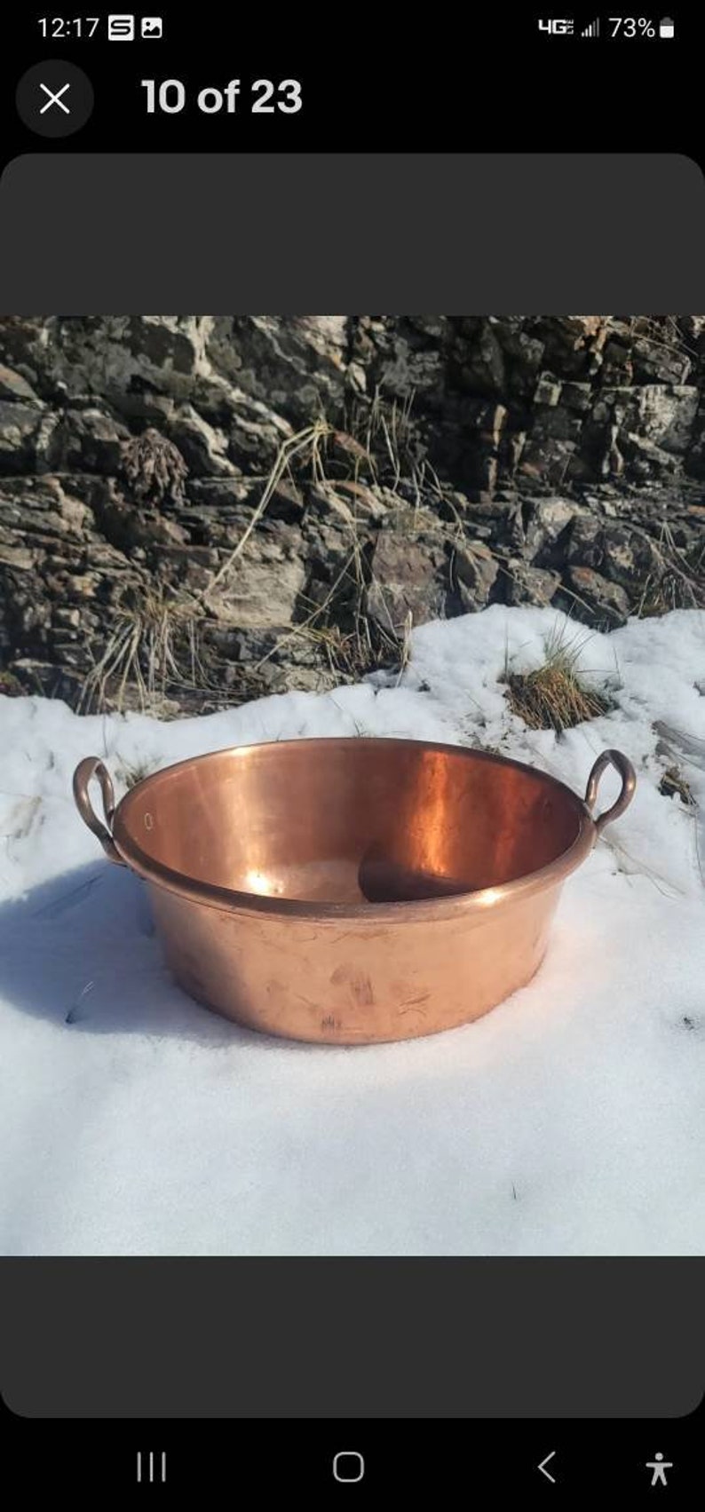 Remarkable Old French Copper Jelly Pan Cookwareantique Kitchen Jam Pot 9 Pounds Weight. Big