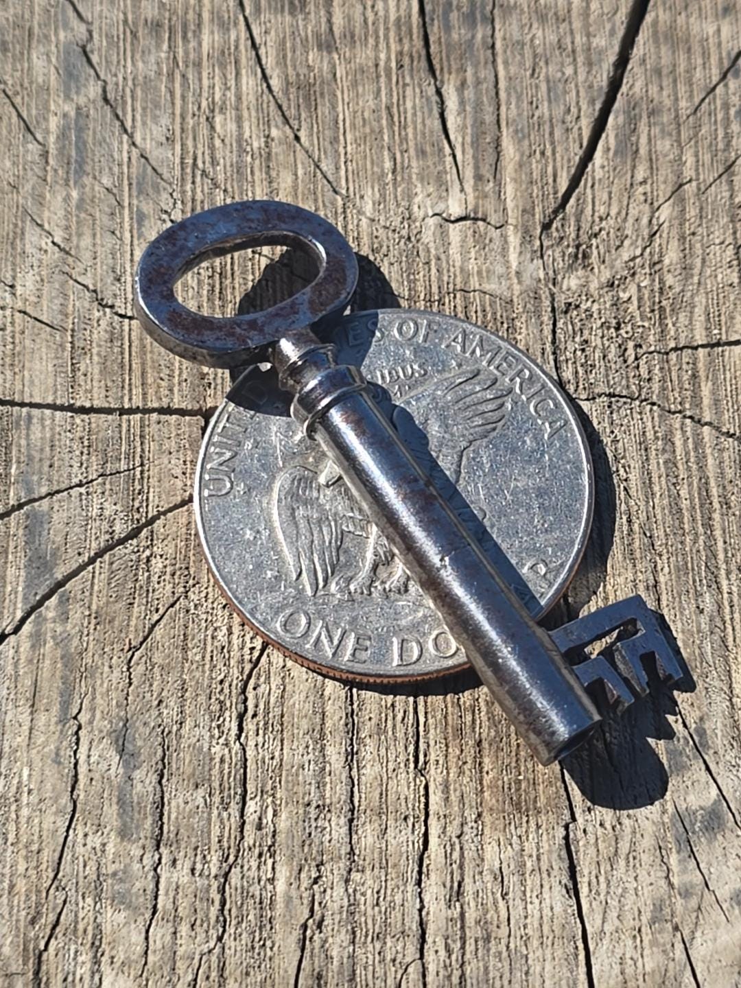 1800s English Skeleton Key. 1 Antique Open Barrel Chest or Gate Key! 2 ...