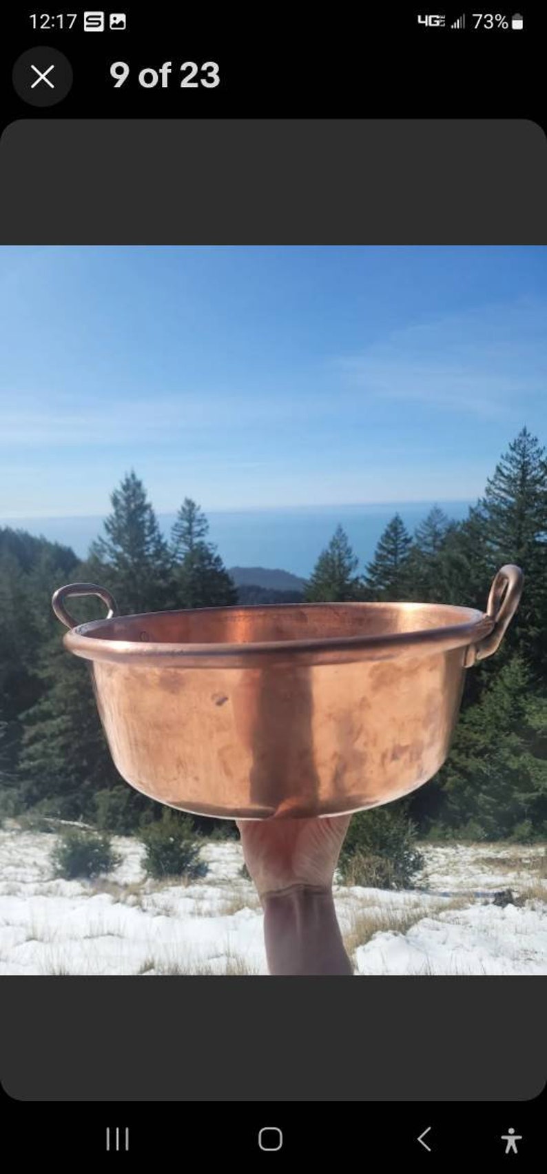 Remarkable Old French Copper Jelly Pan Cookwareantique Kitchen Jam Pot 9 Pounds Weight. Big