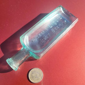 1890s Canadian Root Beer Bottle!  Old Aqua  Adam&#39;s Liquid Root Beer Bottle from Canada