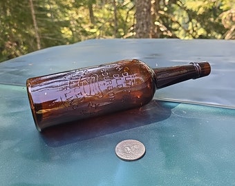 Antique Western Cutter Whiskey Bottle! 1880s A.P. Hotaling & CO. Crown Liquor Bottle # 1