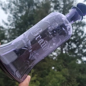 Old Amethyst Brandy Liquor Decanter! Spectacular 1880s Backbar Whiskey Bottle!