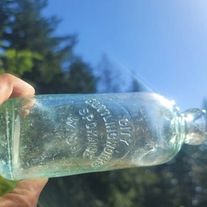 Neat 1890s Western Hutchinson Bottle! Old Spokane Washington Blob  Top Soda!