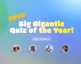 Virtual Party Gameshow | Customizable, Scoreboard, Profile Pics | Big Fat Quiz of the Year | Pub Trivia Quiz Team Bonding Game Night on Zoom