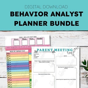 Behavior Analyst BCBA aba undated planner pages bundle DIGITAL + PRINTABLE (Color)