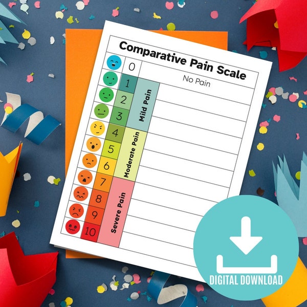 Customizable Chronic Pain Rating Scale Chart Printable Digital Download for Spoonies, EDS, Fibromyalgia, Arthritis, Lupus