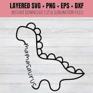 Mamasaurus SVG Dinosaurio Fiesta de cumpleaños Regalo de Navidad Dinosaurio PNG