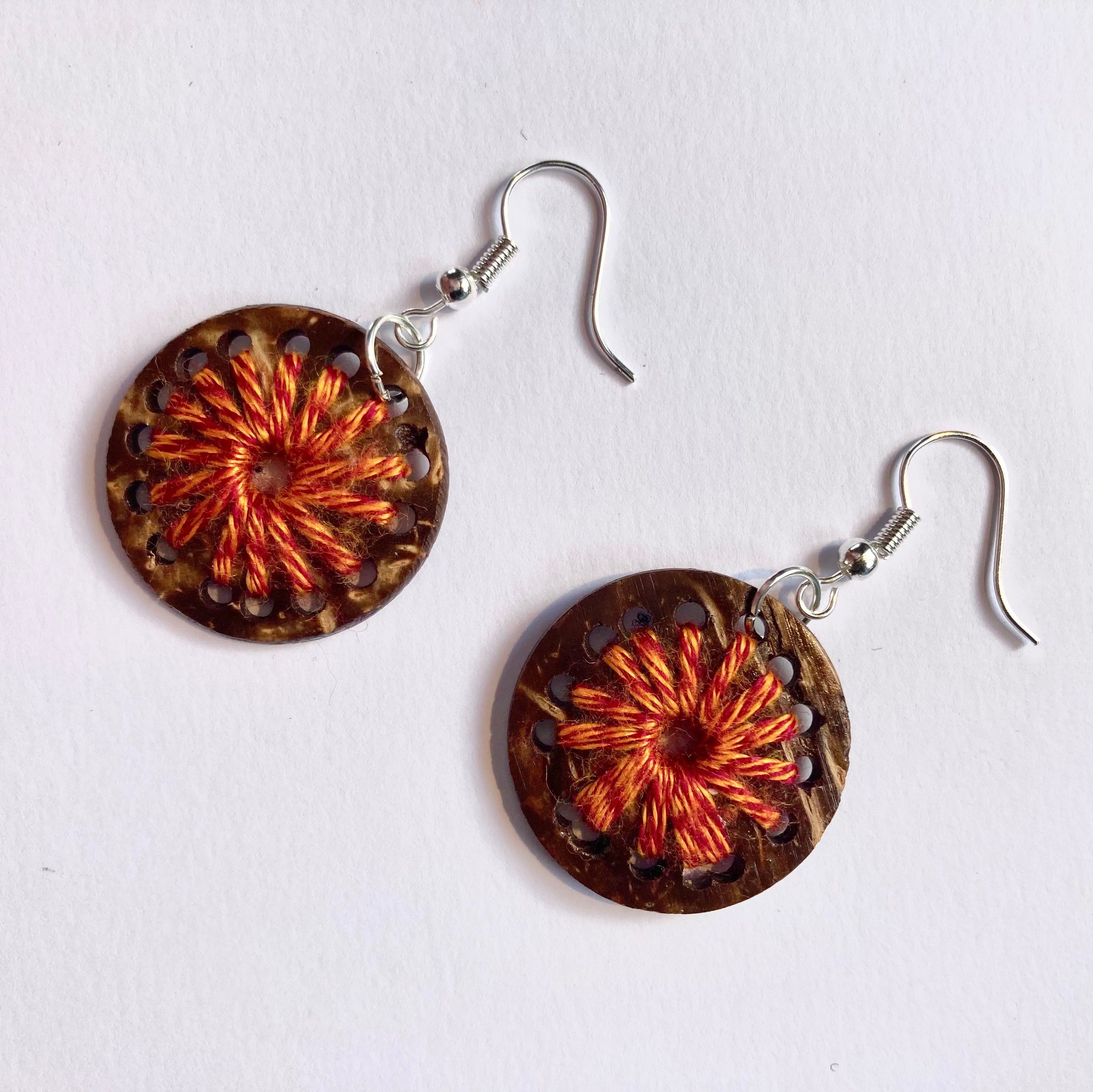 Natural bohemian style earrings Etsy