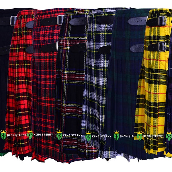 Men's Scottish  5 Yard Kilt Made of Acrylic Wool 13oz Tartan Kilts Various Tartan Kilts by KS