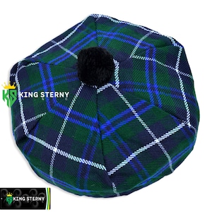 Great Men&#39;s and Women&#39;s  Scottish Tam O&#39; Shanter Hat Blue Douglas Tartan Tummy Hat