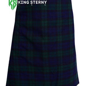 Men&#39;s and Women&#39;s  Scottish 5 Yard Kilt Made of Acrylic Wool 13oz Black Watch Tartan Kilts size from 30 to 48 by KS