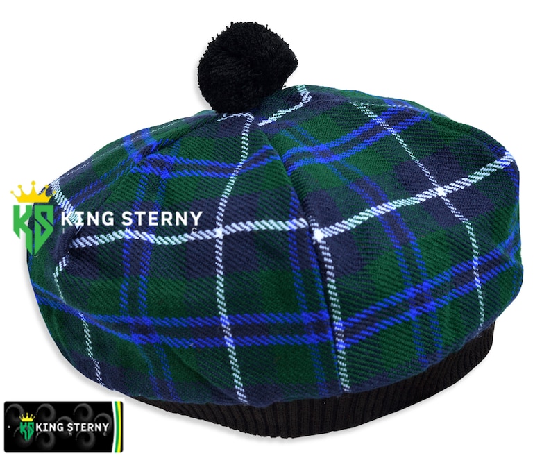 Tam O Shanter Adult Red Tartan Hat Scottish Cap with Ginger Hair