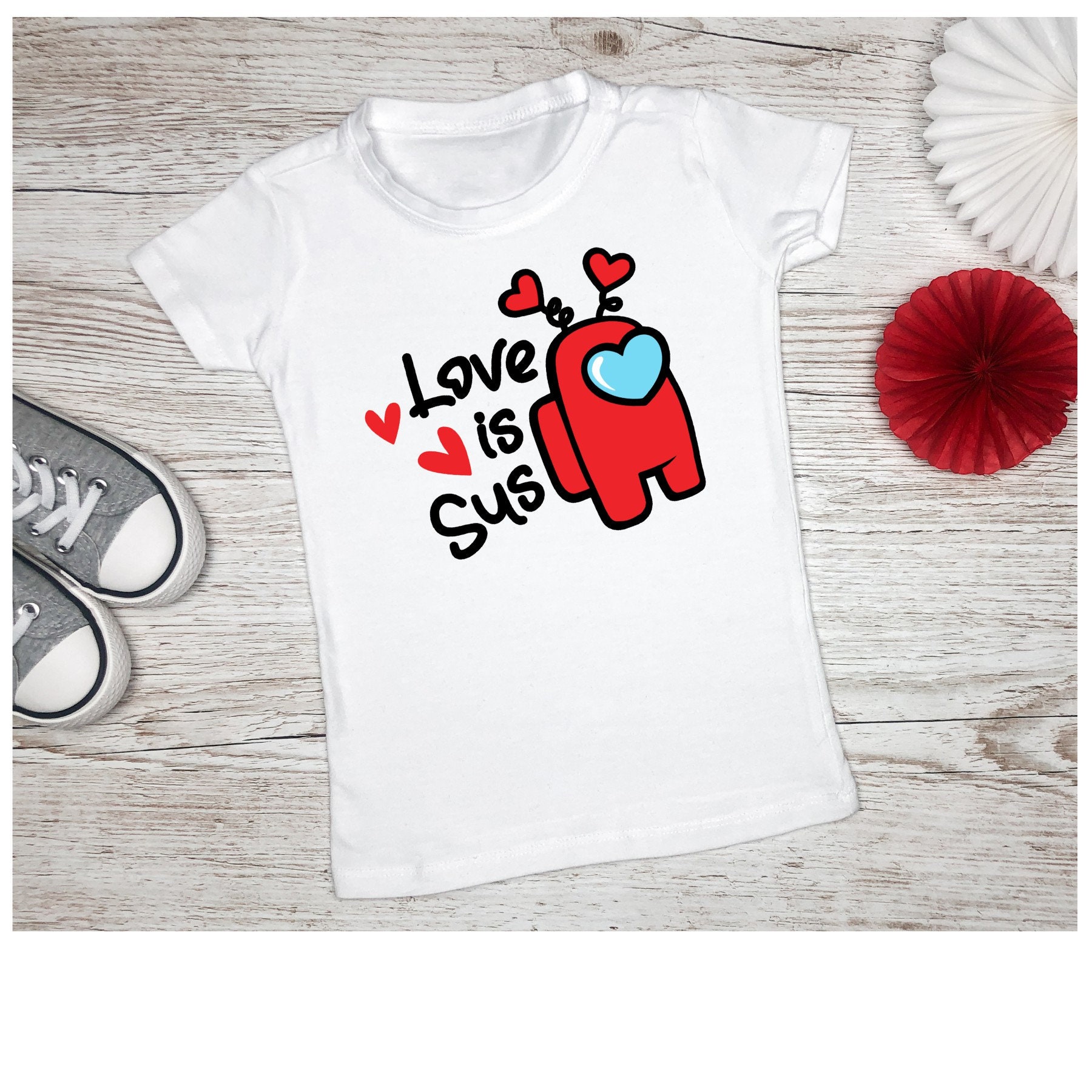 Love is Sus Valentines T-shirt Among Us 