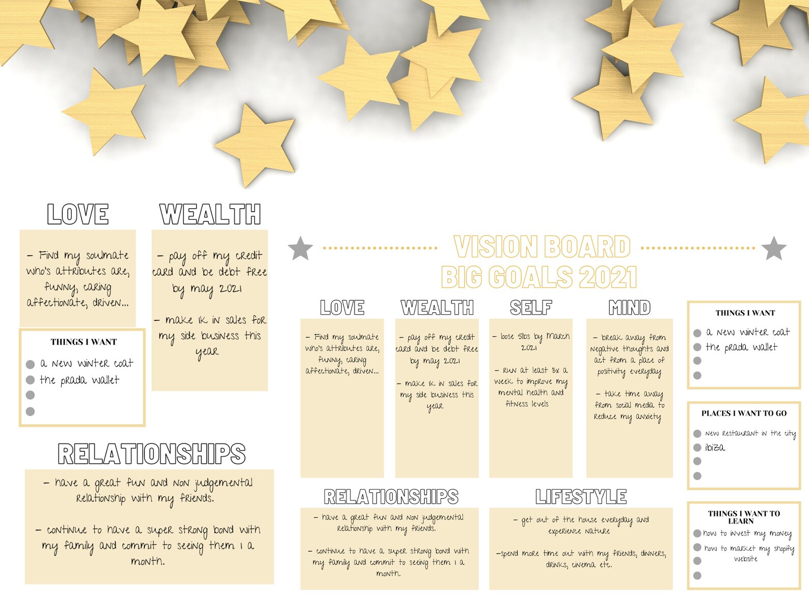 Law Of Attraction Vision Board Poster A4 Instant Etsy