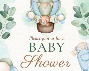 Editable Animated Baby Shower Invitation: Custom Mobile Video Invite