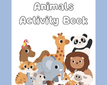 Printable Animal Activity Book for Kids: Puzzles, Mazes, Games (Instant Download)