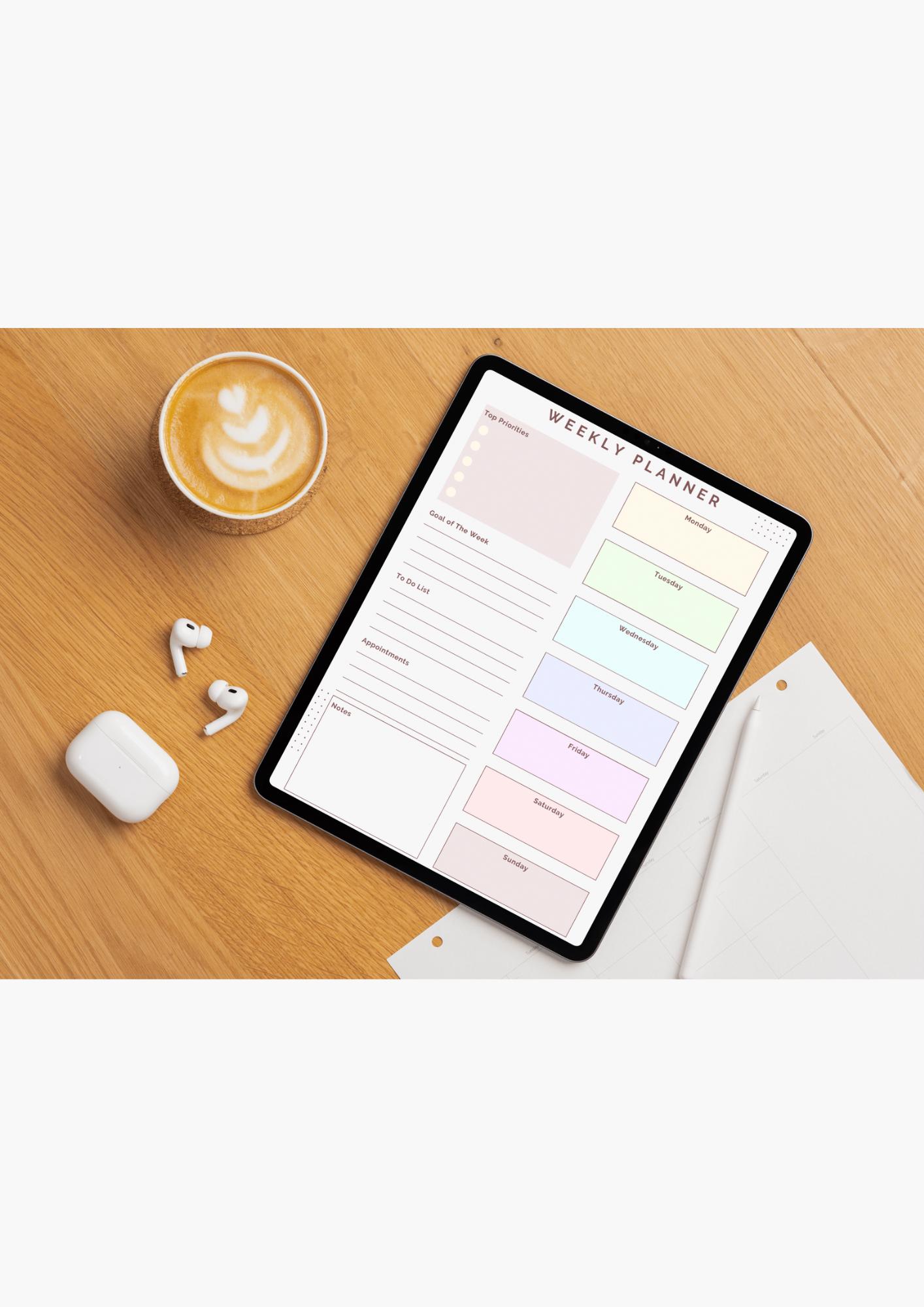 Customizable Weekly Planner: A4 Printable, Canva Template (digital ...