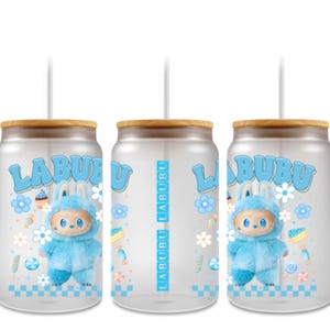 Labubu UV DTF Cup Wrap Stickers 16oz | Kawaii Pop Mart | Waterproof Vinyl | Tumbler Decals | Trending Monster Stickers
