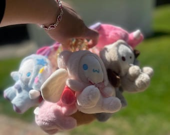 Kitty and Friends Plush keychain 4.5”, Cartoon Stuffed Plushie keychain
