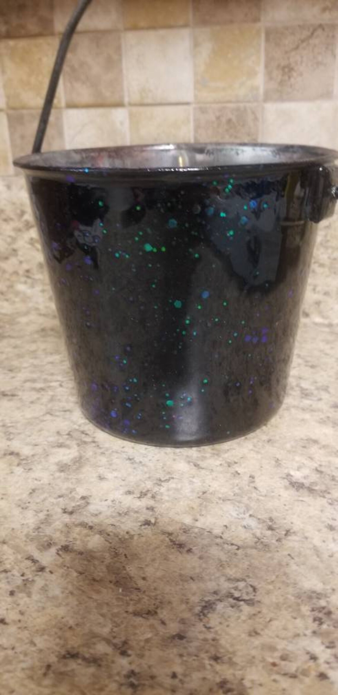 The Sparkle Epoxy Glitter Pet Bowl Dog Bucket Water Pail Etsy