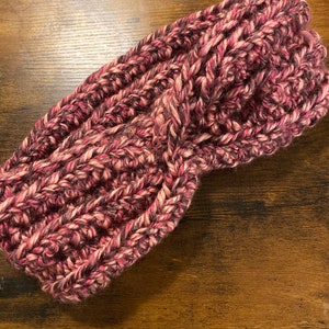 Twisted crochet winter headband