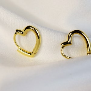 Herzcreolen golden, 925 Sterling Silber,Creolen in Herzform
