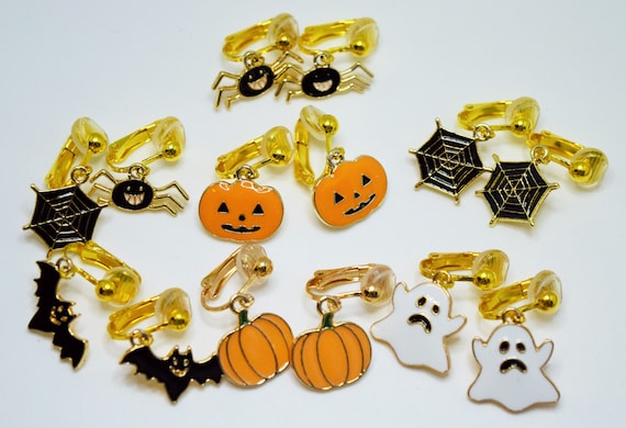Clip on halloween earrings sale