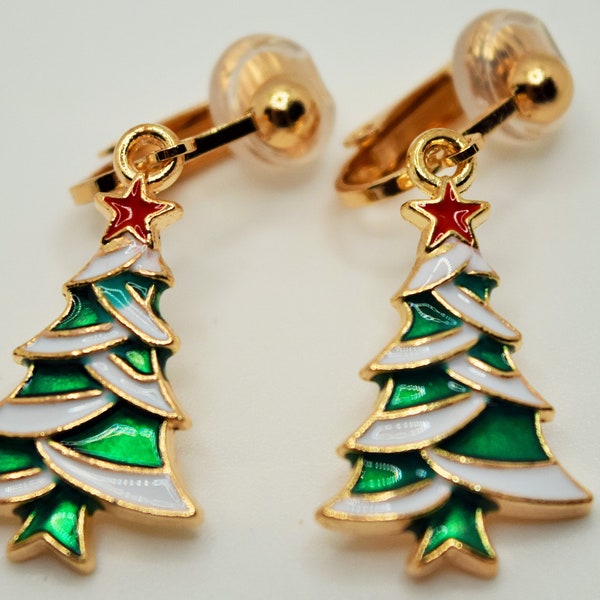 Christmas earrings clip, clip earrings