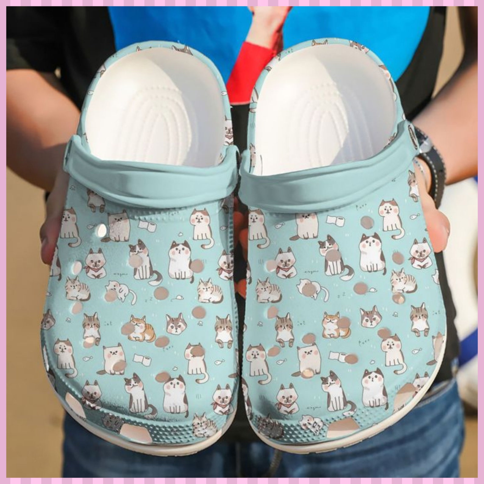 crocs with cats on them
