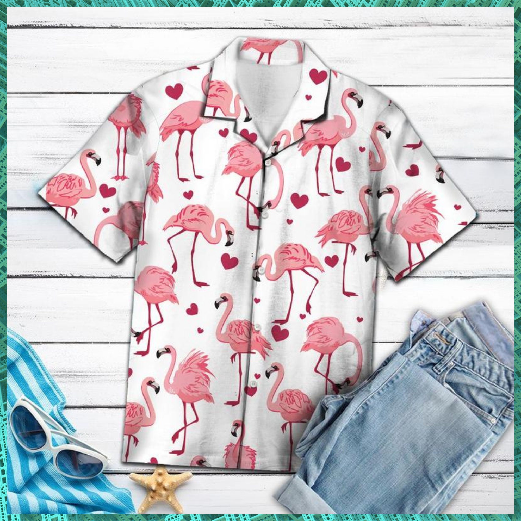 Beautiful Flamingo Hawaiian Shirt Short-Sleeve Hawaiian Aloha | Etsy