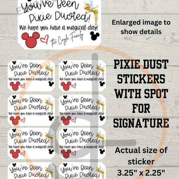 Pixie Dust Stickers with Space for Signature