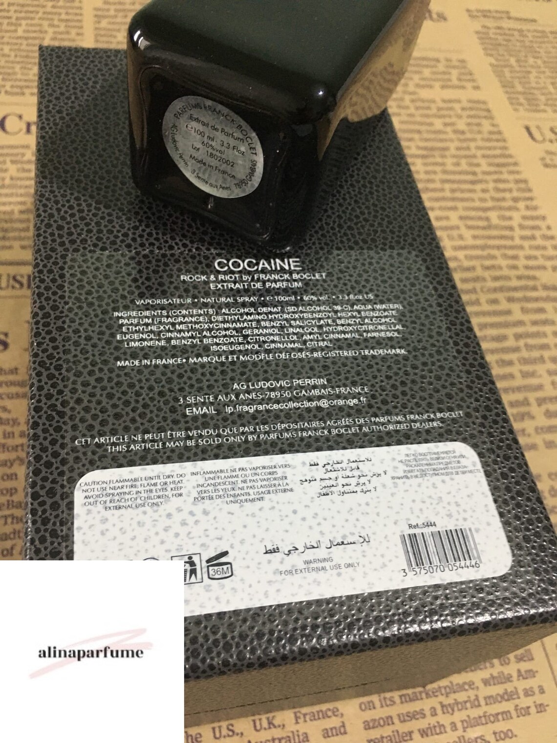 Franck Boclet Cocaine Extrait de Parfum 100 ml / 3.3 fl.oz | Etsy