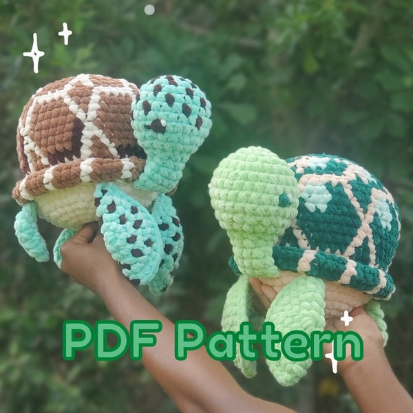 PDF Pattern: Crochet Sea Turtle Plushie Pattern