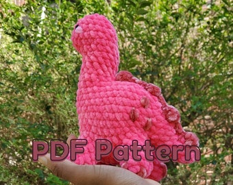 PATRÓN PDF: Patrón de peluche de dinosaurio a crochet