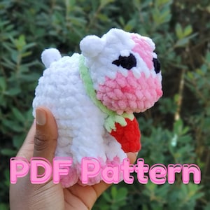 MODELLO PDF: Modello mini mucca fragola all&#39;uncinetto
