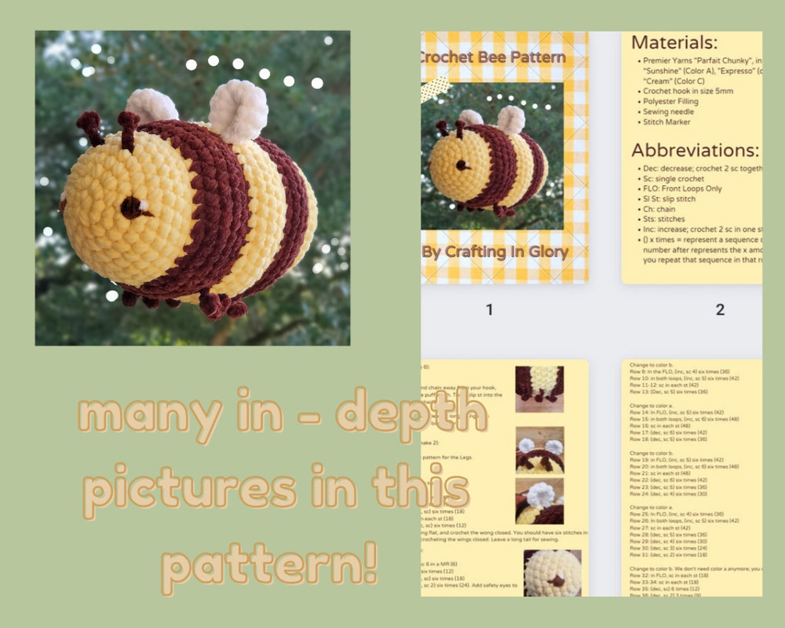 PDF Pattern: Crochet Bee Plushie Pattern - Etsy