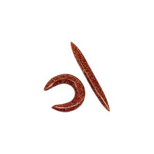 Copper Glitter Tribal Septum Spike and Crescent Pincher Set – Handmade Sparkle Resin Body Jewelry for Nose, Ear or Cartilage Piercings