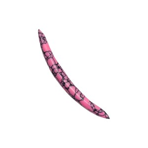 Pink Turquoise Curved Septum Spike Tusk Piercing – Tribal Style Body Jewelry for Nose, Cartilage, or Ear Piercings with Unique Stone Effect
